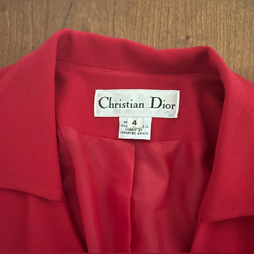 Vintage Christian Dior red coat
